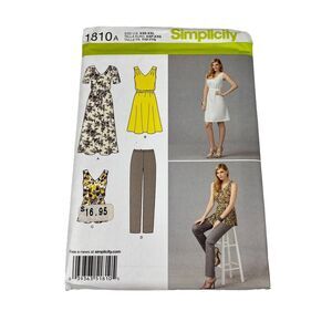 Simplicity 1810 Womens Pullover Dress Tunic Pants Pattern Size XXS-XXL UNCUT FF